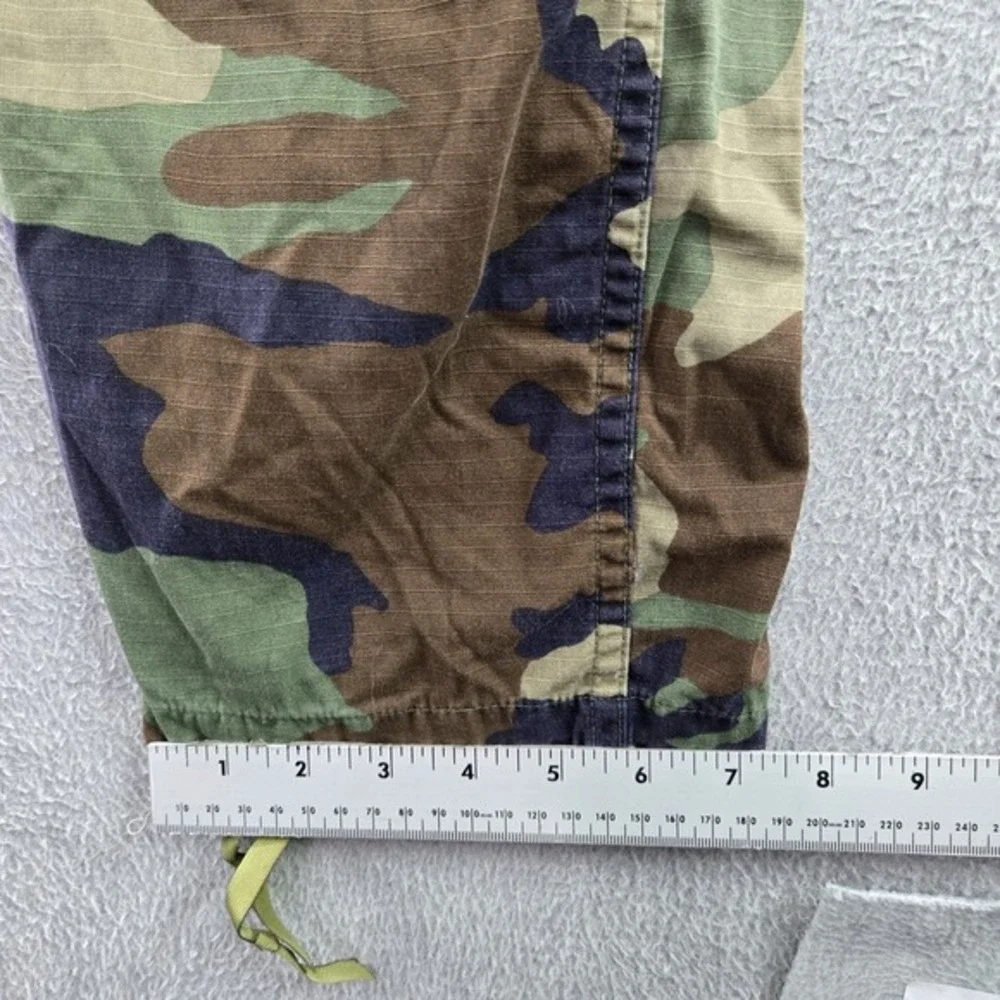 US Army Men Pants M SHORT Green Camouflage Cotton‎ Nylon Cargo Ripstop Straight